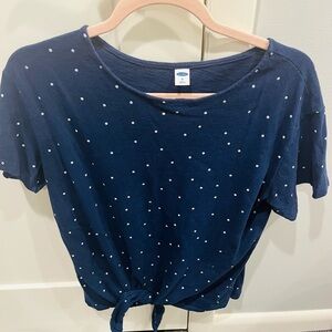 Old Navy Blue Tie Front Short Sleeve Tee M